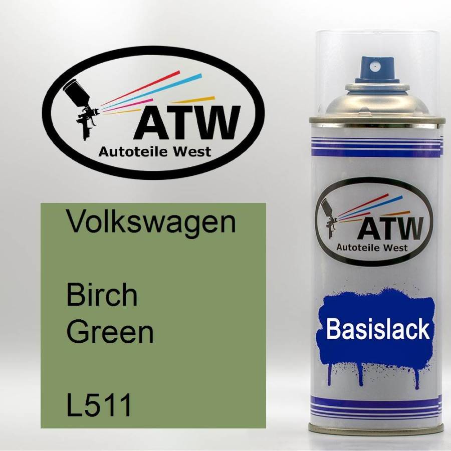 Volkswagen, Birch Green, L511: 400ml Sprühdose, von ATW Autoteile West.